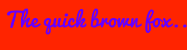Image with Font Color 6600FF and Background Color FF2400